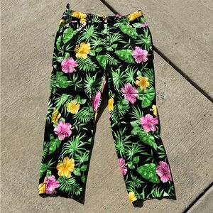 Lauren Ralph Lauren Tropical Print Plus Size Pants Size 16W
